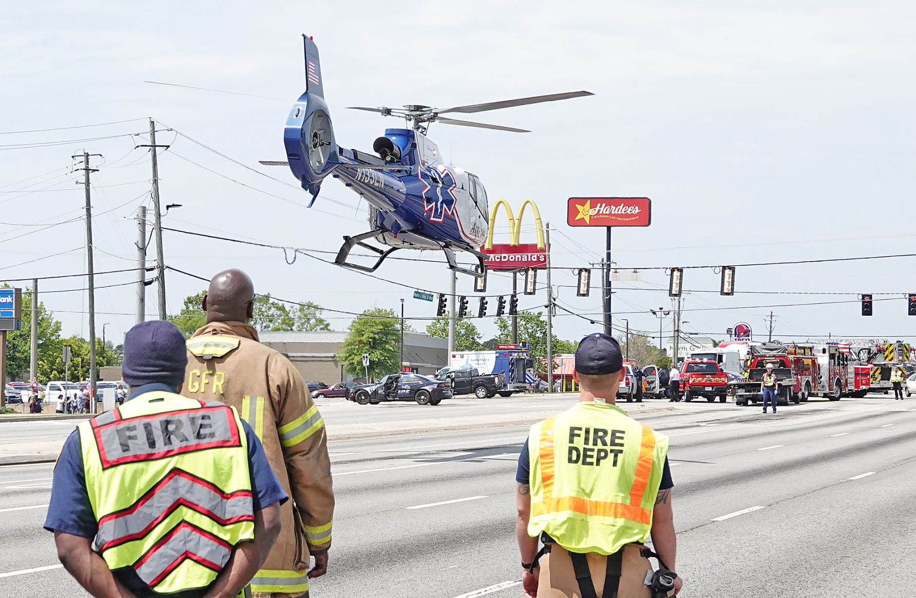 Man airlifted after wreck